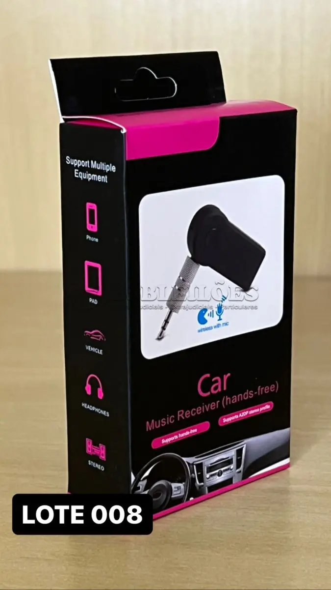 LOTE 008 - 01 ADAPTADOR DE BLUETOOTH PARA CARRO(NO ESTADO)