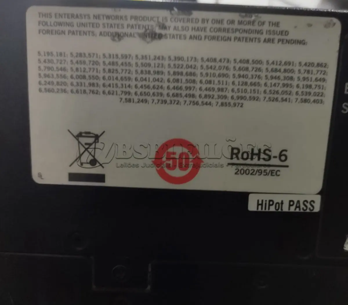 LOTE 353 - APPLIANCE ENTERASYS S3  RETIRADA DO LOCAL FUNCIONANDO (NO ESTADO)