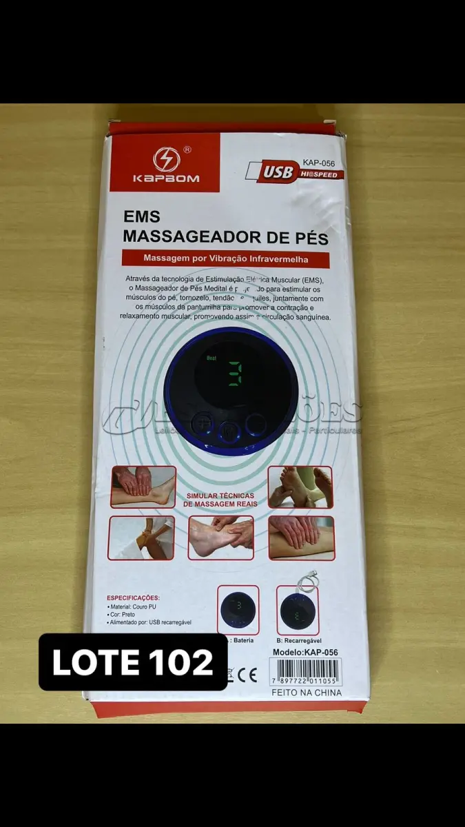 LOTE 102 - 01 MASSAGEADOR DE PÉS COM DIVERSAS  (NO ESTADO)INTENSIDADES