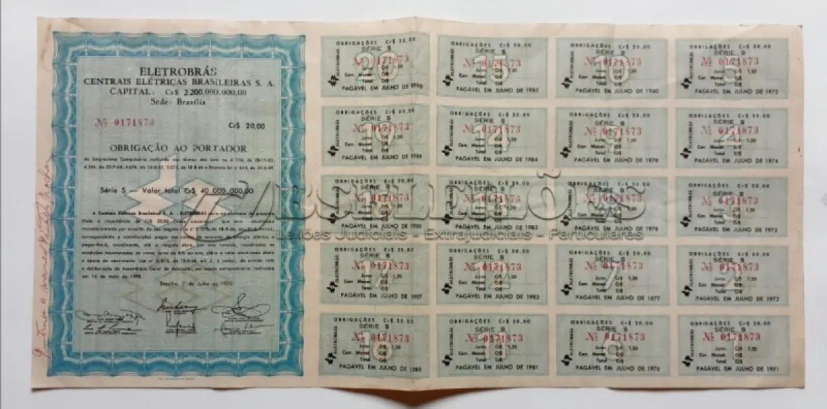 LOTE 599 - 6 APÓLICES (NO ESTADO)
