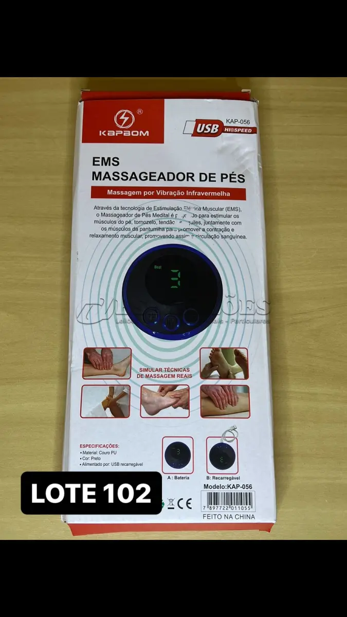 LOTE 102 - 01 MASSAGEADOR DE PÉS COM DIVERSAS  (NO ESTADO)INTENSIDADES