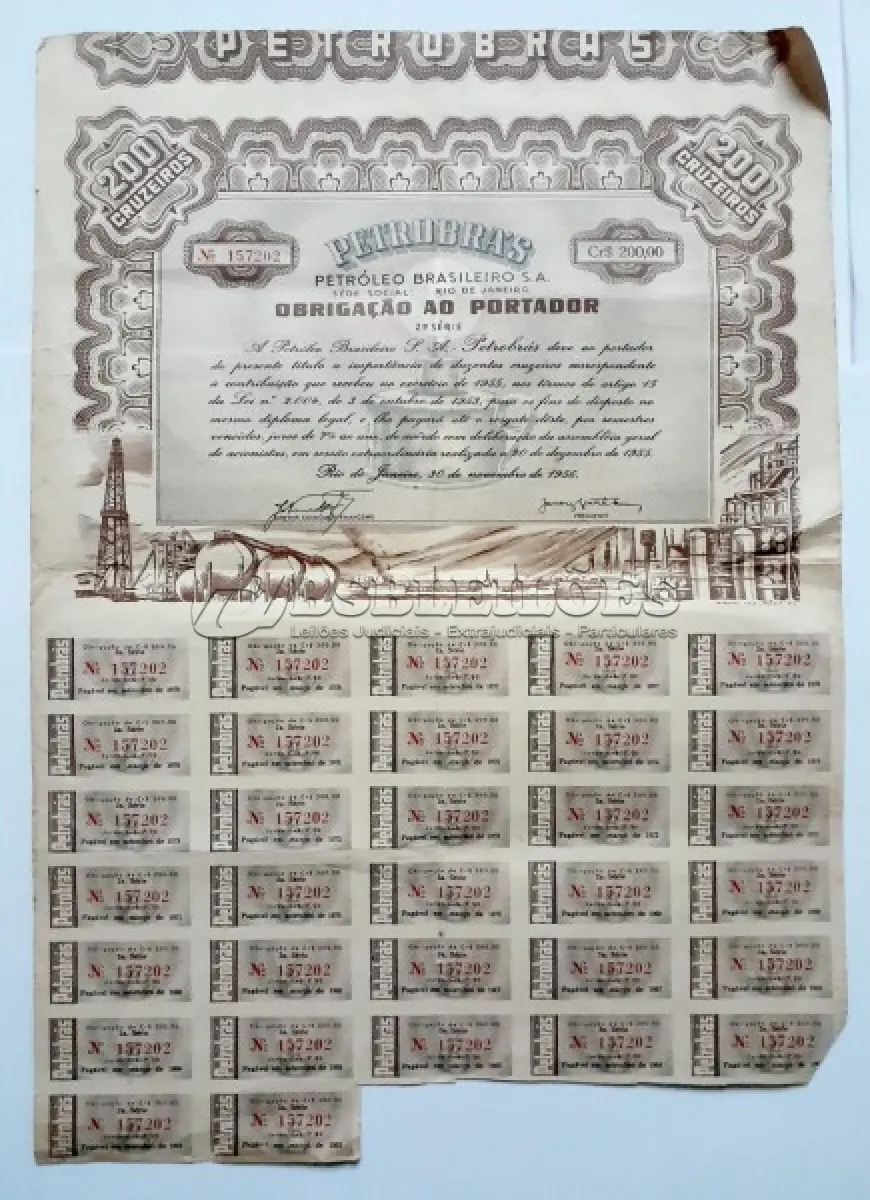 LOTE 597 - APÓLICES E DOCUMENTOS AO PORTADOR - 6 ITENS (NO ESTADO)