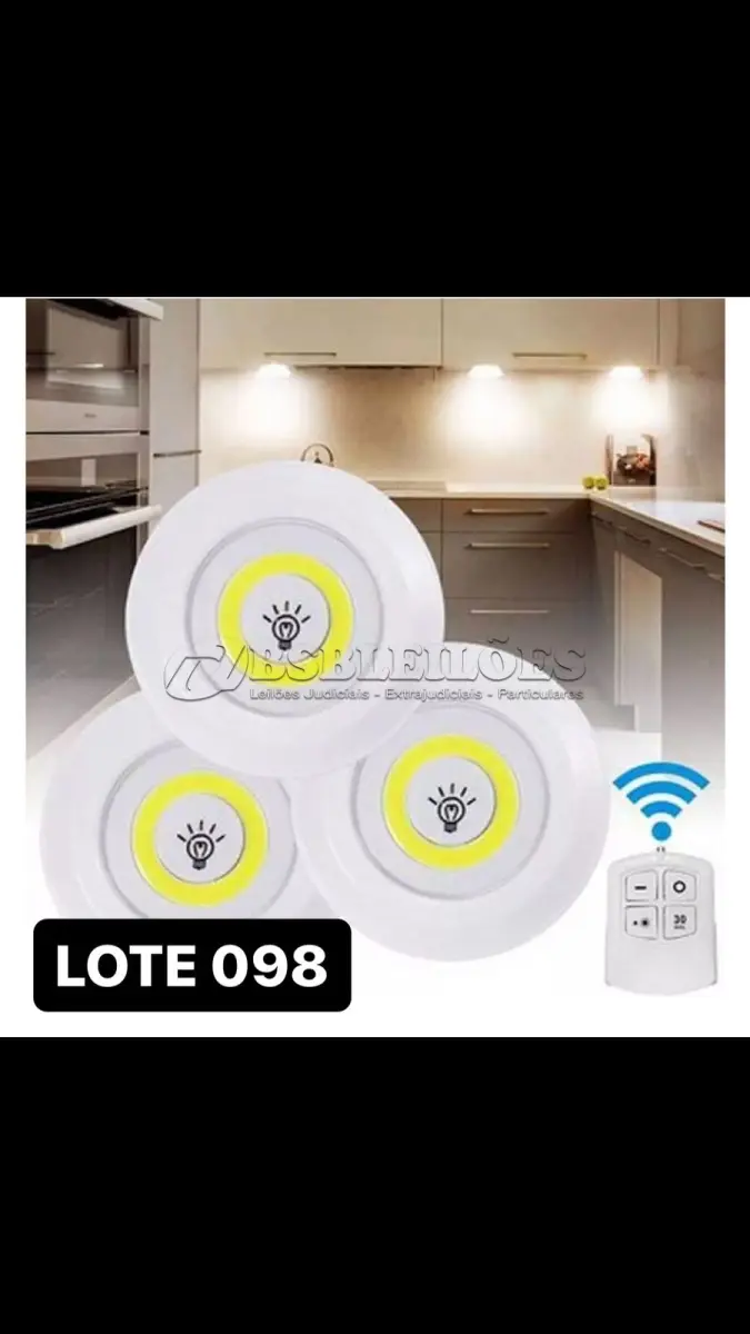 LOTE 098 - 01 KIT DE LUMINÁRIAS LED COM CONTROLE REMOTO (NO ESTADO)