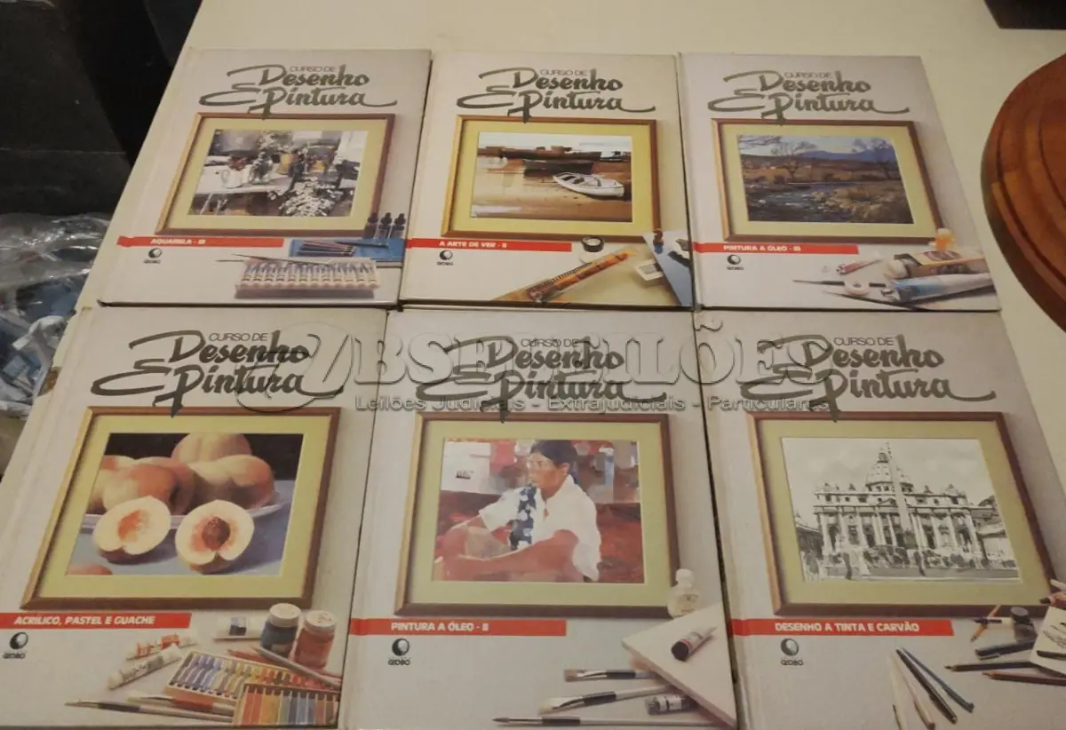 LOTE 586 - CURSO DE DESENHO E PINTURA - 12 VOLUMES - COMPLETO (NO ESTADO)