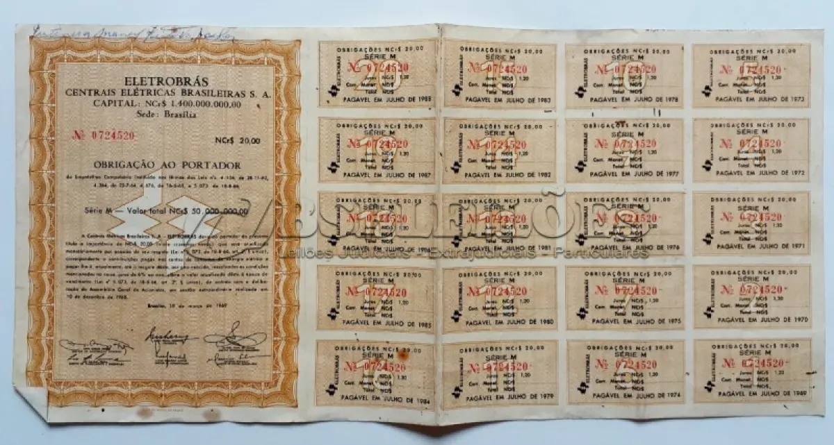 LOTE 598 - 6 APÓLICES (NO ESTADO)