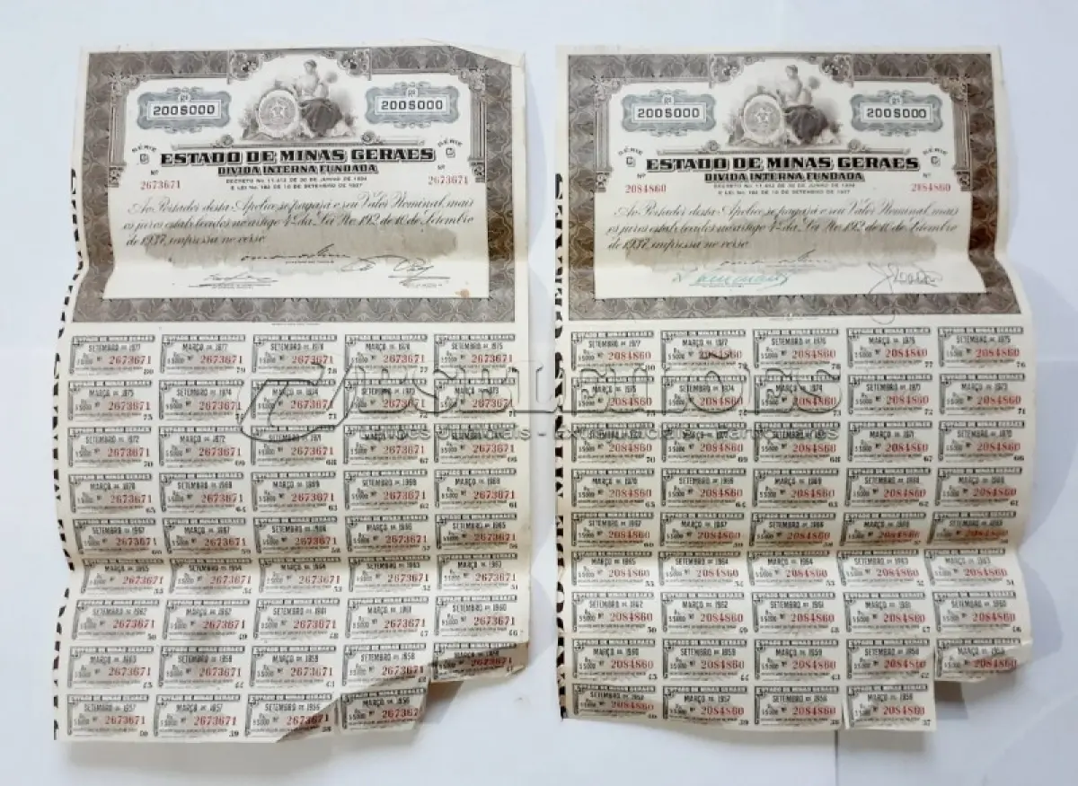 LOTE 598 - 6 APÓLICES (NO ESTADO)