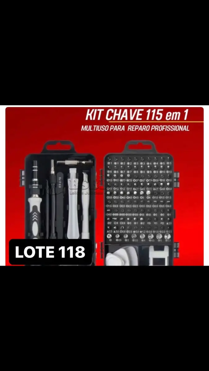 LOTE 118 - 01 KIT PROFISSIONAL COM 115 CHAVES MULTIUSO (NO ESTADO)