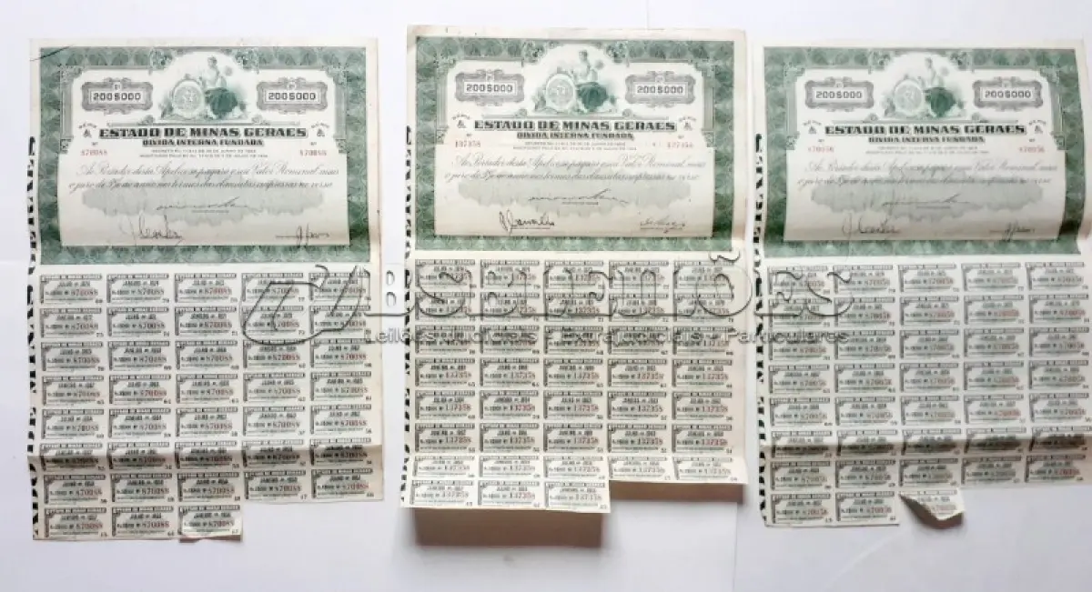 LOTE 598 - 6 APÓLICES (NO ESTADO)