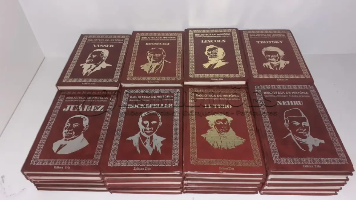 LOTE 605 - COLEÇÃO BIBLIOTECA DE HISTÓRIA 40 BIOGRAFIAS DE GRANDES PERSONAGENS (NO ESTADO)