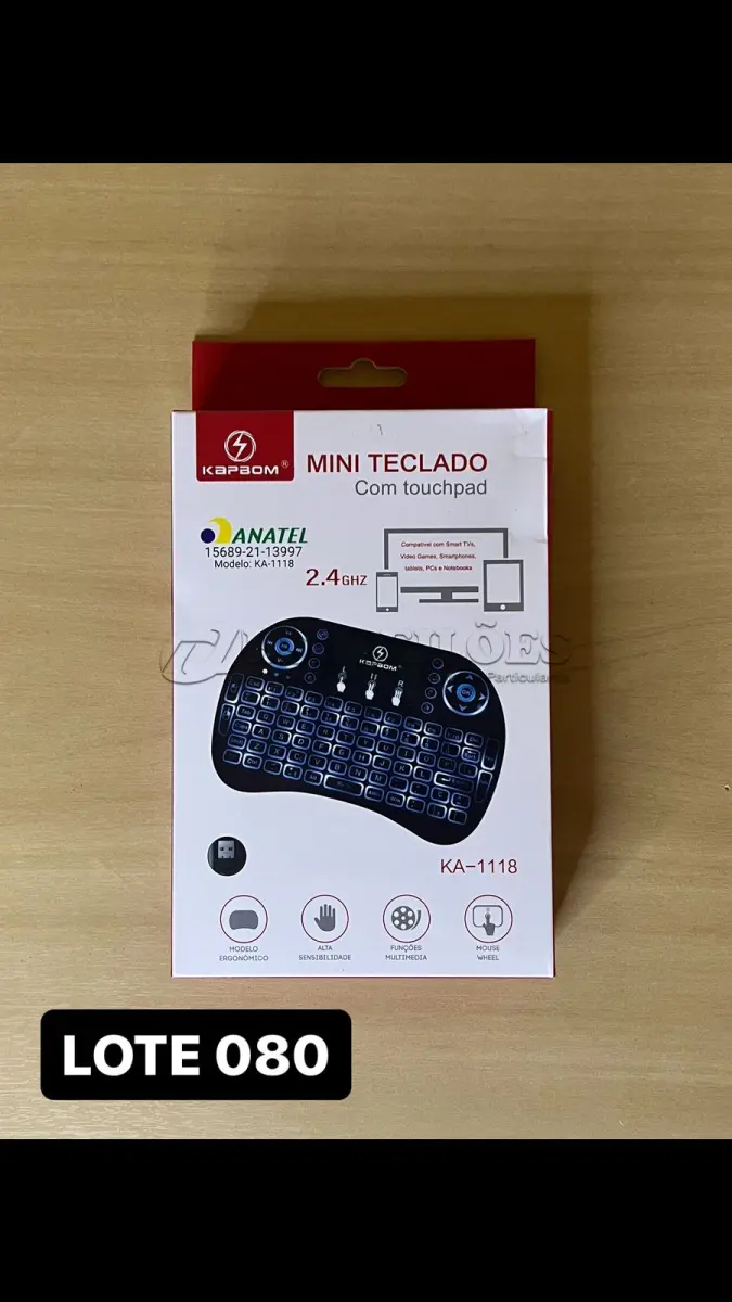 LOTE 080 - 01 TECLADO MINI PORTÁTIL SMART USB (NO ESTADO)