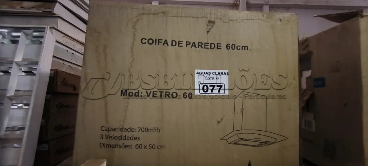 LOTE 077 - 01 COIFA DE PAREDE 0,60 CM TRAMONTINA (NO ESTADO)