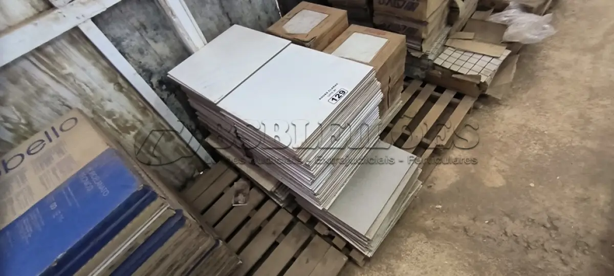 LOTE 129 - 01 LOTE COM PISOS 45CM X 45CM E PISOS 31CM X 31CM (NO ESTADO)