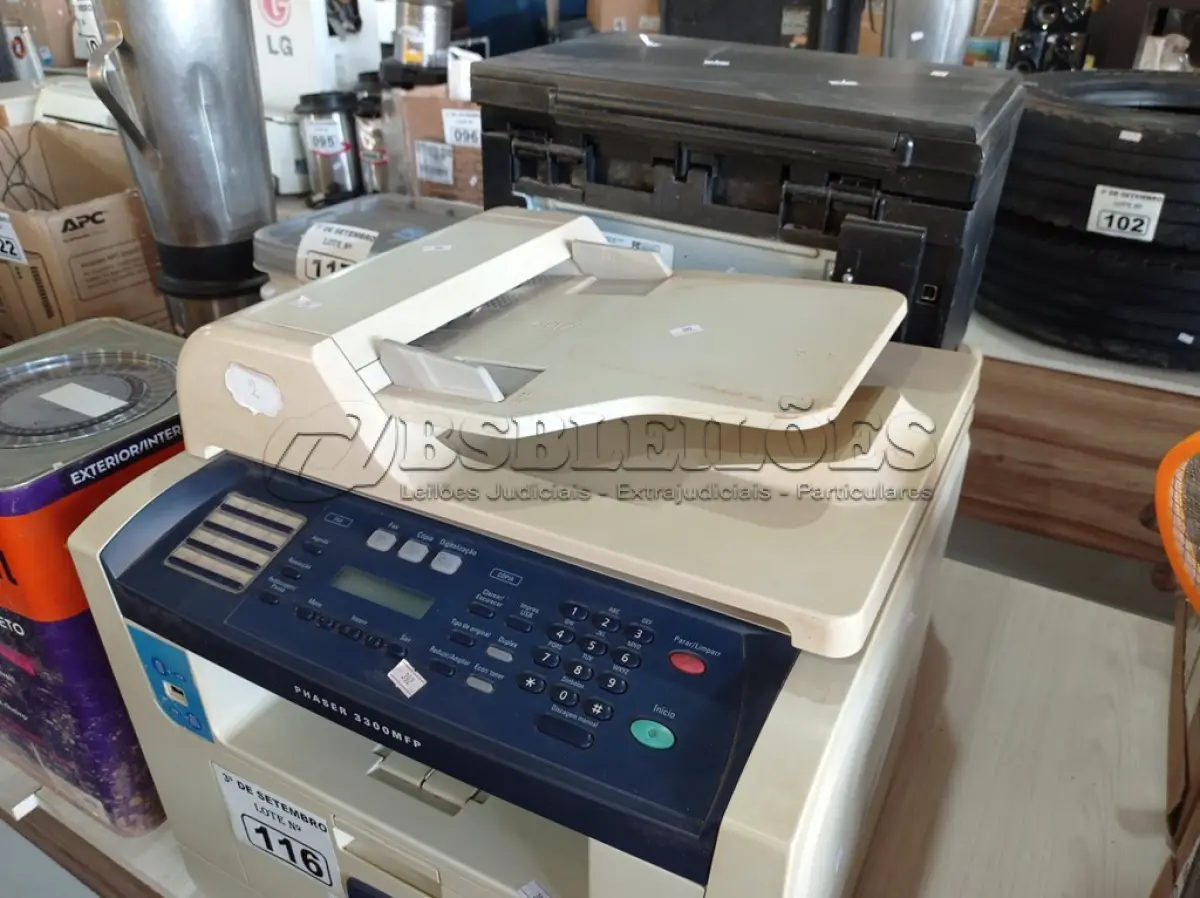 LOTE 116 - 03 IMPRESSORAS SENDO 01 MULTIFUNCIONAL XEROX PHASER 3300MFP. (NO ESTADO) ATENÇÃO! FAZER A VISITAÇÃO ANTES DE ARREMATAR, NÃO SABEMOS SE FUNCIONA. LEILÃO NÃO TEM GARANTIA E NEM DEVOLUÇÃO, SUJEITO A POSSÍVEIS AVARIAS VISÍVEIS/OCULTAS E/OU AUSÊNCIA DE COMPONENTES.