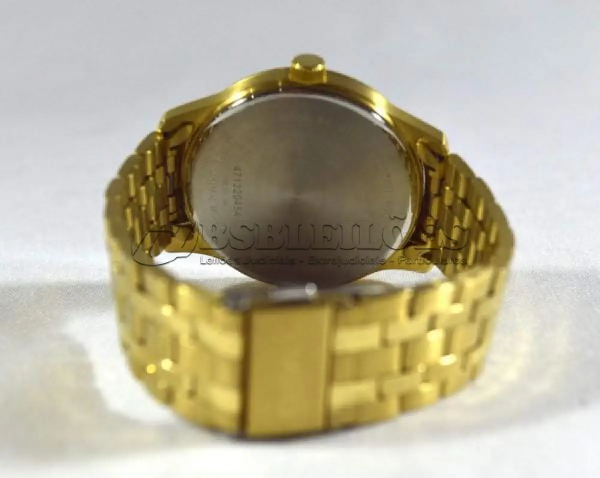 LOTE 683 - RELÓGIO DE PULSO CITIZEN ORIGINAL DOURADO, SEM USO. (NO ESTADO)