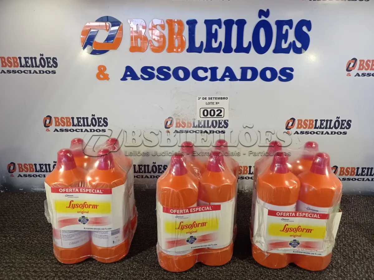 LOTE 002 - 12 LITROS DE LYSOFORM. (NO ESTADO) ATENÇÃO! FAZER A VISITAÇÃO ANTES DE ARREMATAR, NÃO SABEMOS SE FUNCIONA. LEILÃO NÃO TEM GARANTIA E NEM DEVOLUÇÃO, SUJEITO A POSSÍVEIS AVARIAS VISÍVEIS/OCULTAS E/OU AUSÊNCIA DE COMPONENTES.