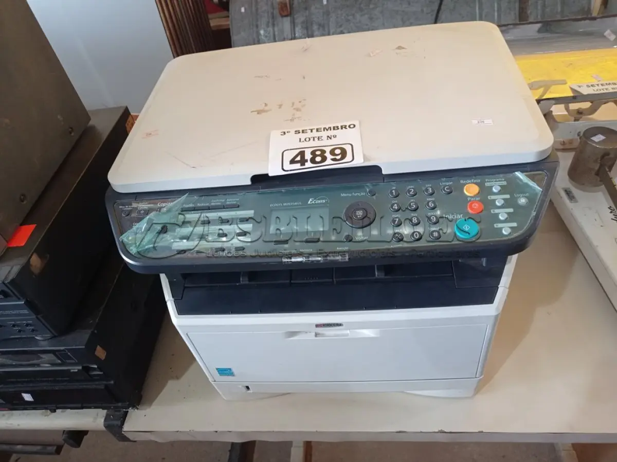 LOTE 489 - 01 IMPRESSORA MULTIFUNCIONAL MARCA KYOCERA MODELO ECOSYS M2035DN/L. (NO ESTADO) ATENÇÃO! FAZER A VISITAÇÃO ANTES DE ARREMATAR, NÃO SABEMOS SE FUNCIONA. LEILÃO NÃO TEM GARANTIA E NEM DEVOLUÇÃO, SUJEITO A POSSÍVEIS AVARIAS VISÍVEIS/OCULTAS E/OU AUSÊNCIA DE COMPONENTES.