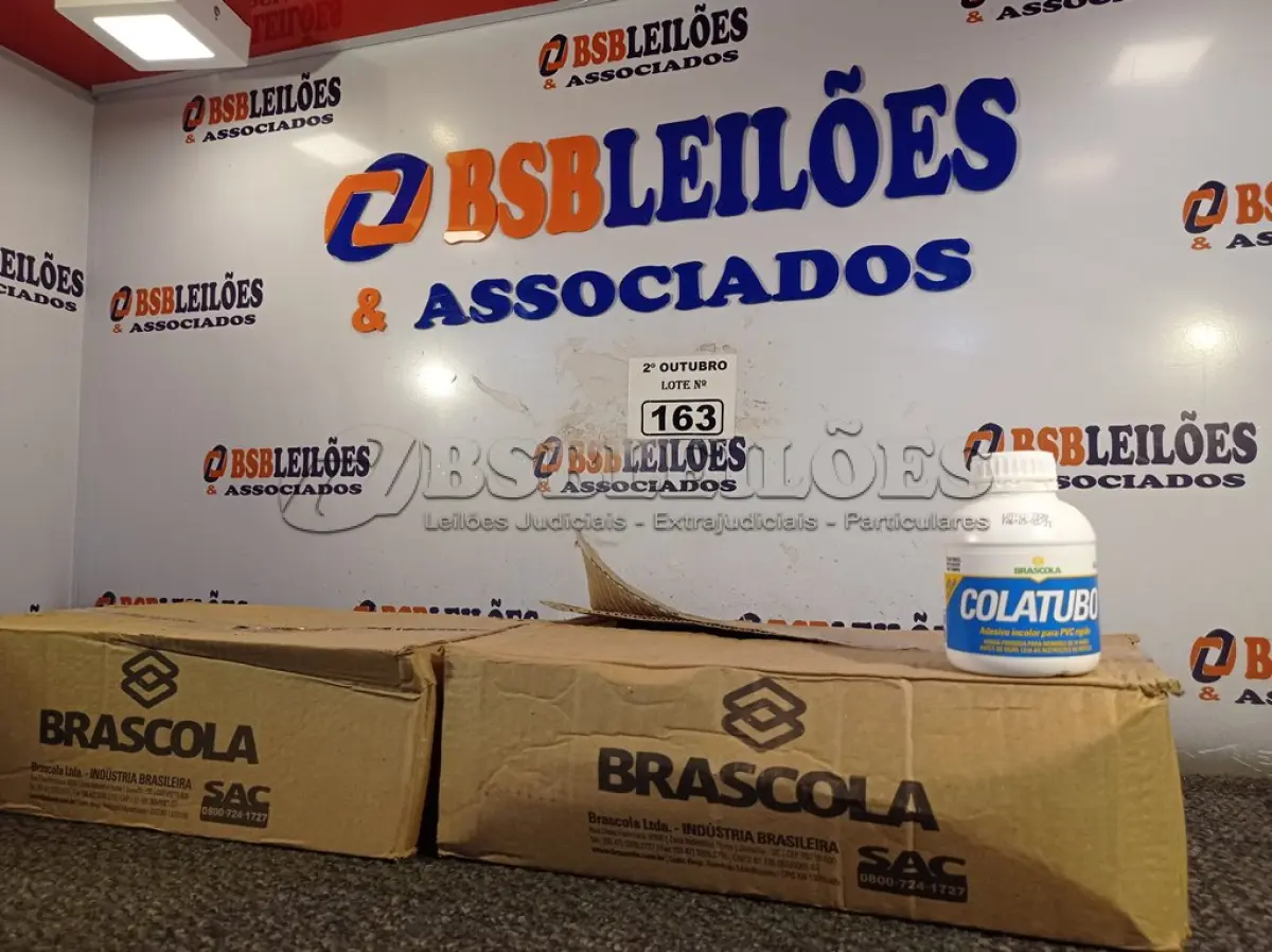LOTE 163 - 02 CAIXAS COM COLA TUBO ST 175G, COM 15 FRASCOS CADA. (NO ESTADO) ATENÇÃO! FAZER A VISITAÇÃO ANTES DE ARREMATAR, NÃO SABEMOS SE FUNCIONA. LEILÃO NÃO TEM GARANTIA E NEM DEVOLUÇÃO, SUJEITO A POSSÍVEIS AVARIAS VISÍVEIS/OCULTAS E/OU AUSÊNCIA DE COMPONENTES.