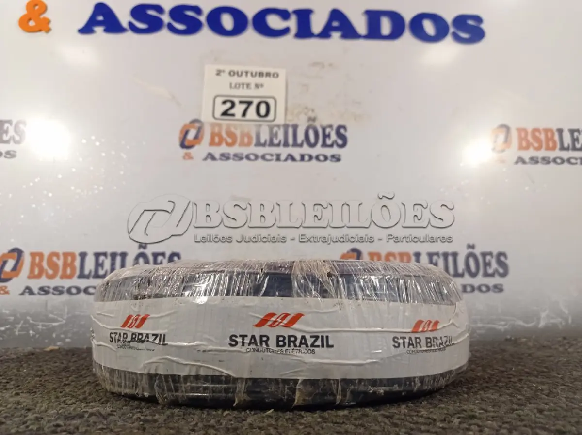 LOTE 270 - 01 ROLO DE CABO FLEXÍVEL 100M 4MM NA COR PRETA. (NO ESTADO) ATENÇÃO! FAZER A VISITAÇÃO ANTES DE ARREMATAR, NÃO SABEMOS SE FUNCIONA. LEILÃO NÃO TEM GARANTIA E NEM DEVOLUÇÃO, SUJEITO A POSSÍVEIS AVARIAS VISÍVEIS/OCULTAS E/OU AUSÊNCIA DE COMPONENTES.