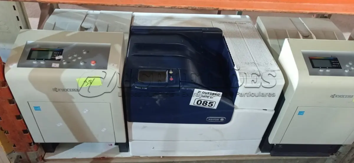 LOTE 085 - 03 IMPRESSORAS MARCAS E MODELOS DIVERSOS PARA RETIRADA DE PEÇAS. (NO ESTADO) ATENÇÃO! FAZER A VISITAÇÃO ANTES DE ARREMATAR, NÃO SABEMOS SE FUNCIONA. LEILÃO NÃO TEM GARANTIA E NEM DEVOLUÇÃO, SUJEITO A POSSÍVEIS AVARIAS VISÍVEIS/OCULTAS E/OU AUSÊNCIA DE COMPONENTES.