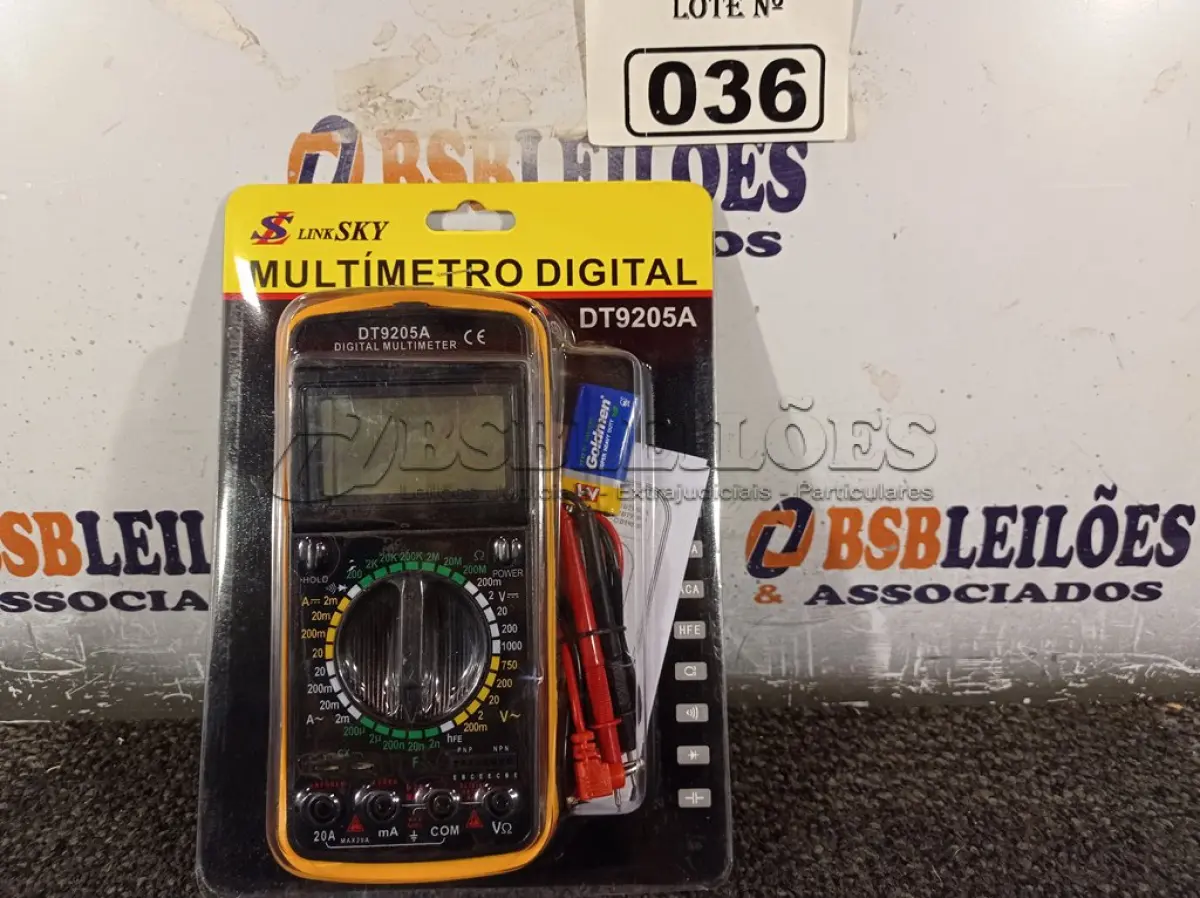 LOTE 036 - 01 MULTÍMETRO DIGITAL. (NO ESTADO) ATENÇÃO! FAZER A VISITAÇÃO ANTES DE ARREMATAR, NÃO SABEMOS SE FUNCIONA. LEILÃO NÃO TEM GARANTIA E NEM DEVOLUÇÃO, SUJEITO A POSSÍVEIS AVARIAS VISÍVEIS/OCULTAS E/OU AUSÊNCIA DE COMPONENTES.