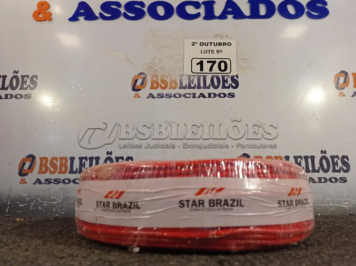 LOTE 170 - 01 ROLO DE CABO FLEXÍVEL 100M 4MM NA COR VERMELHA. (NO ESTADO) ATENÇÃO! FAZER A VISITAÇÃO ANTES DE ARREMATAR, NÃO SABEMOS SE FUNCIONA. LEILÃO NÃO TEM GARANTIA E NEM DEVOLUÇÃO, SUJEITO A POSSÍVEIS AVARIAS VISÍVEIS/OCULTAS E/OU AUSÊNCIA DE COMPONENTES.