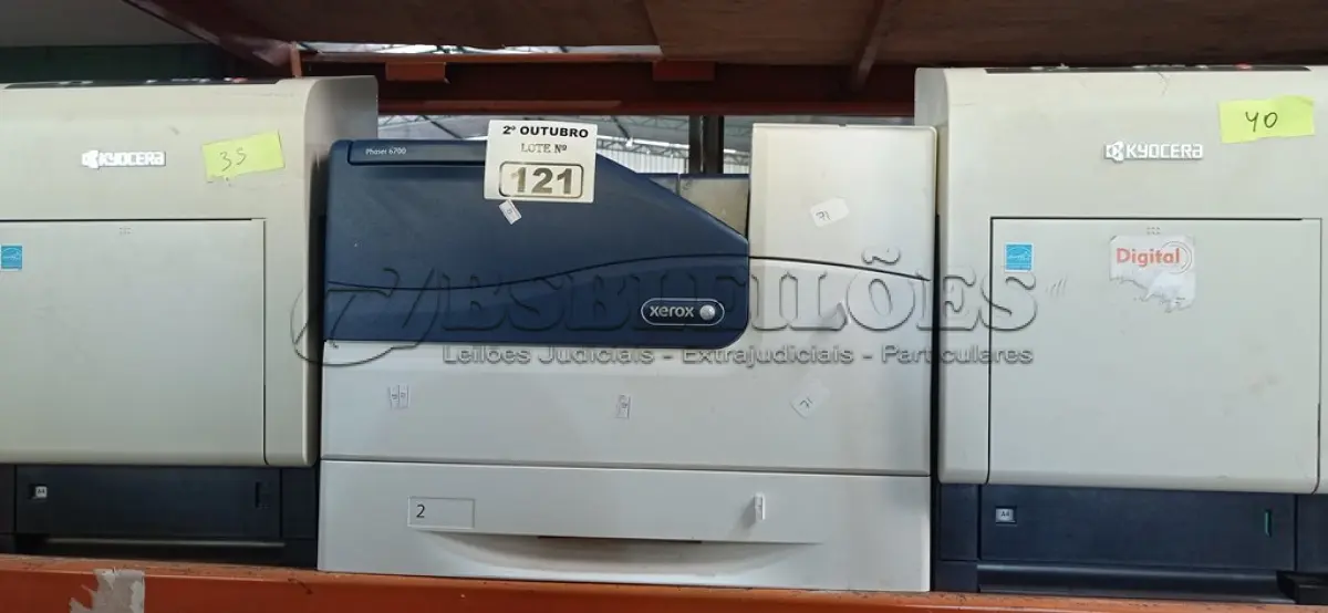 LOTE 121 - 03 IMPRESSORAS MARCAS E MODELOS DIVERSOS PARA RETIRADA DE PEÇAS. (NO ESTADO) ATENÇÃO! FAZER A VISITAÇÃO ANTES DE ARREMATAR, NÃO SABEMOS SE FUNCIONA. LEILÃO NÃO TEM GARANTIA E NEM DEVOLUÇÃO, SUJEITO A POSSÍVEIS AVARIAS VISÍVEIS/OCULTAS E/OU AUSÊNCIA DE COMPONENTES.