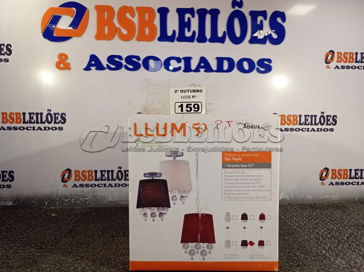 LOTE 159 - 01 LUMINÁRIA PENDENTE SÃO PAULO. (NO ESTADO) ATENÇÃO! FAZER A VISITAÇÃO ANTES DE ARREMATAR, NÃO SABEMOS SE FUNCIONA. LEILÃO NÃO TEM GARANTIA E NEM DEVOLUÇÃO, SUJEITO A POSSÍVEIS AVARIAS VISÍVEIS/OCULTAS E/OU AUSÊNCIA DE COMPONENTES.