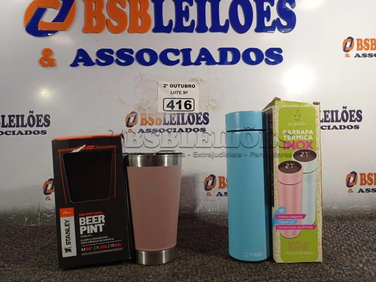 LOTE 416 - 01 KIT COPO + GARRAFA TÉRMICOS. (NO ESTADO) ATENÇÃO! FAZER A VISITAÇÃO ANTES DE ARREMATAR, NÃO SABEMOS SE FUNCIONA. LEILÃO NÃO TEM GARANTIA E NEM DEVOLUÇÃO, SUJEITO A POSSÍVEIS AVARIAS VISÍVEIS/OCULTAS E/OU AUSÊNCIA DE COMPONENTES.