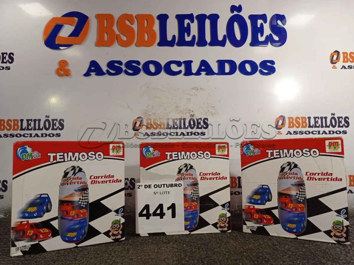 LOTE 441 - 03 BONECOS TEIMOSO CORRIDA DIVERTIDA. (NO ESTADO) ATENÇÃO! FAZER A VISITAÇÃO ANTES DE ARREMATAR, NÃO SABEMOS SE FUNCIONA. LEILÃO NÃO TEM GARANTIA E NEM DEVOLUÇÃO, SUJEITO A POSSÍVEIS AVARIAS VISÍVEIS/OCULTAS E/OU AUSÊNCIA DE COMPONENTES.
