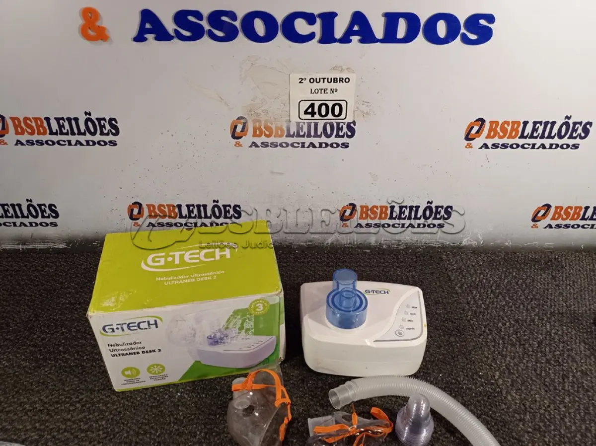 LOTE 400 - 01 NEBULIZADOR ULTRASSÓNICO ULTRANEB DESK2. (NO ESTADO) ATENÇÃO! FAZER A VISITAÇÃO ANTES DE ARREMATAR, NÃO SABEMOS SE FUNCIONA. LEILÃO NÃO TEM GARANTIA E NEM DEVOLUÇÃO, SUJEITO A POSSÍVEIS AVARIAS VISÍVEIS/OCULTAS E/OU AUSÊNCIA DE COMPONENTES.