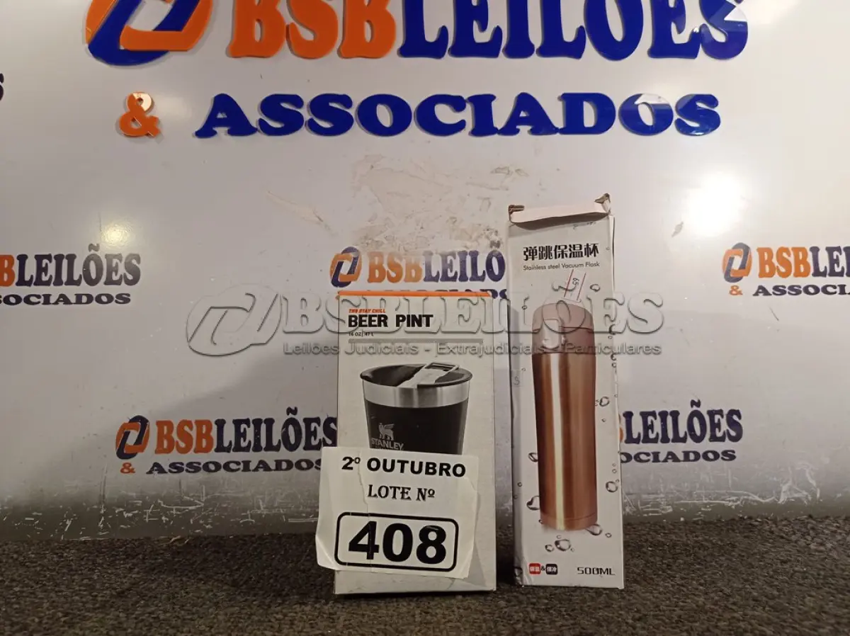LOTE 408 - 01 KIT COPO + GARRAFA TÉRMICOS. (NO ESTADO) ATENÇÃO! FAZER A VISITAÇÃO ANTES DE ARREMATAR, NÃO SABEMOS SE FUNCIONA. LEILÃO NÃO TEM GARANTIA E NEM DEVOLUÇÃO, SUJEITO A POSSÍVEIS AVARIAS VISÍVEIS/OCULTAS E/OU AUSÊNCIA DE COMPONENTES.