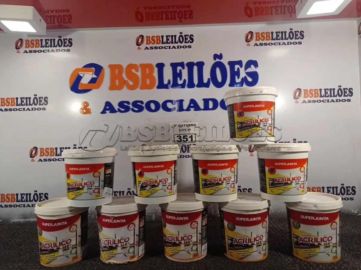 LOTE 351 - 10 QUILOS DE REJUNTAMENTO ACRÍLICO SUPER JUNTA. (NO ESTADO) ATENÇÃO! FAZER A VISITAÇÃO ANTES DE ARREMATAR, NÃO SABEMOS SE FUNCIONA. LEILÃO NÃO TEM GARANTIA E NEM DEVOLUÇÃO, SUJEITO A POSSÍVEIS AVARIAS VISÍVEIS/OCULTAS E/OU AUSÊNCIA DE COMPONENTES.