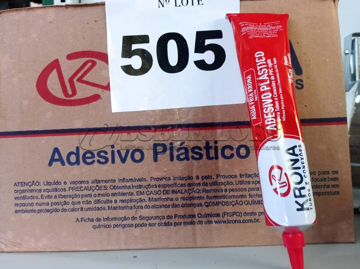 LOTE 505 - 01 LOTE COM VÁRIAS BISNAGAS DE ADESIVO PLÁSTICO 75G. (NO ESTADO) ATENÇÃO! FAZER A VISITAÇÃO ANTES DE ARREMATAR, NÃO SABEMOS SE FUNCIONA. LEILÃO NÃO TEM GARANTIA E NEM DEVOLUÇÃO, SUJEITO A POSSÍVEIS AVARIAS VISÍVEIS/OCULTAS E/OU AUSÊNCIA DE COMPONENTES.