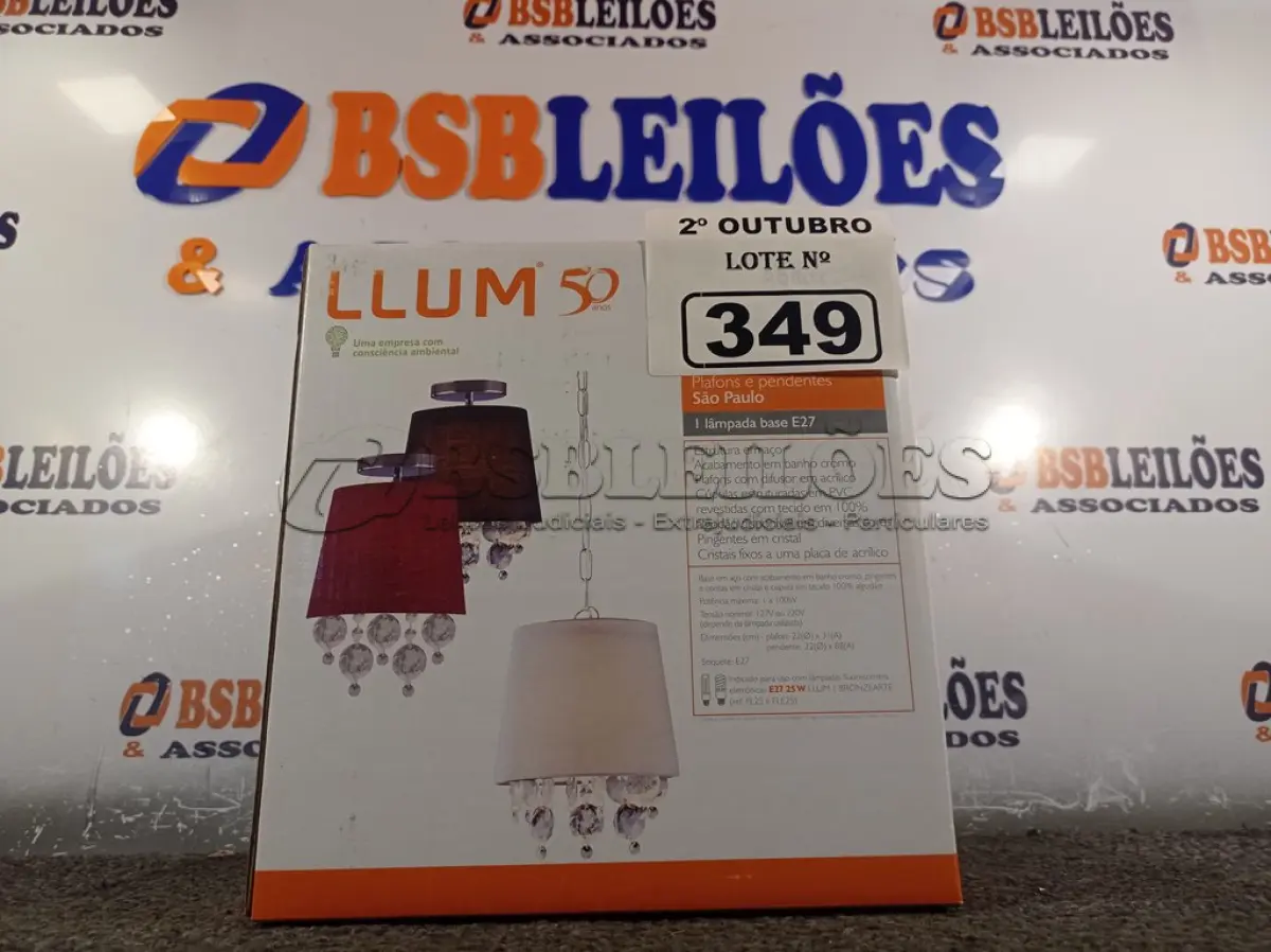 LOTE 349 - 01 LUMINÁRIA PENDENTE SÃO PAULO. (NO ESTADO) ATENÇÃO! FAZER A VISITAÇÃO ANTES DE ARREMATAR, NÃO SABEMOS SE FUNCIONA. LEILÃO NÃO TEM GARANTIA E NEM DEVOLUÇÃO, SUJEITO A POSSÍVEIS AVARIAS VISÍVEIS/OCULTAS E/OU AUSÊNCIA DE COMPONENTES.