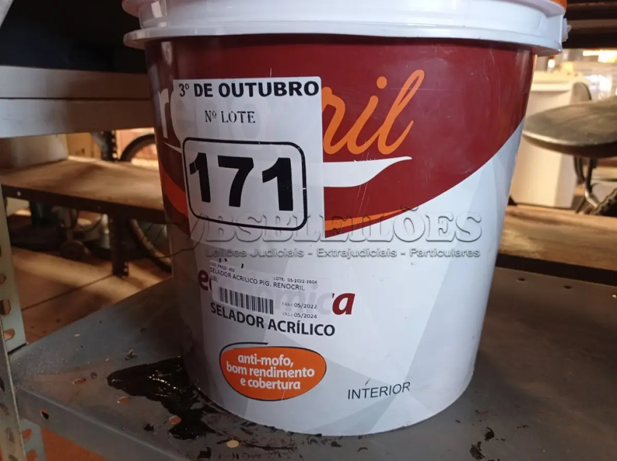 LOTE 171 - 01 BALDE DE SELADOR ACRÍLICO 16L. (NO ESTADO) ATENÇÃO! FAZER A VISITAÇÃO ANTES DE ARREMATAR, NÃO SABEMOS SE FUNCIONA. LEILÃO NÃO TEM GARANTIA E NEM DEVOLUÇÃO, SUJEITO A POSSÍVEIS AVARIAS VISÍVEIS/OCULTAS E/OU AUSÊNCIA DE COMPONENTES.