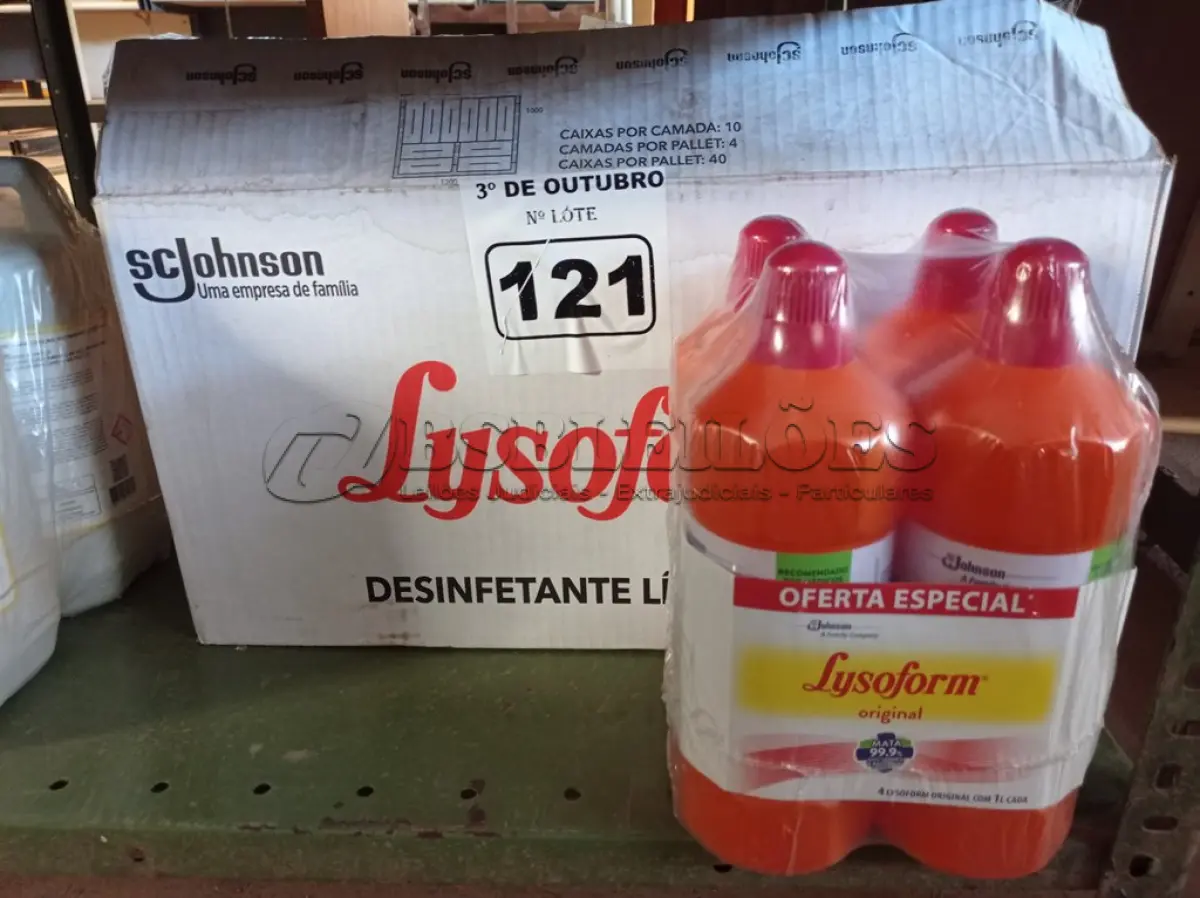 LOTE 121 - 12 LITROS DE LYSOFORM. (NO ESTADO) ATENÇÃO! FAZER A VISITAÇÃO ANTES DE ARREMATAR, NÃO SABEMOS SE FUNCIONA. LEILÃO NÃO TEM GARANTIA E NEM DEVOLUÇÃO, SUJEITO A POSSÍVEIS AVARIAS VISÍVEIS/OCULTAS E/OU AUSÊNCIA DE COMPONENTES.