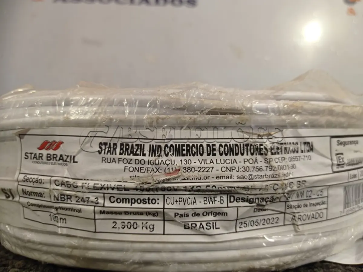 LOTE 055 - 01 ROLO DE CABO FLEXÍVEL 100M 1X 2,5MM NA COR BRANCA(NOVO). (NO ESTADO) ATENÇÃO! FAZER A VISITAÇÃO ANTES DE ARREMATAR, NÃO SABEMOS SE FUNCIONA. LEILÃO NÃO TEM GARANTIA E NEM DEVOLUÇÃO, SUJEITO A POSSÍVEIS AVARIAS VISÍVEIS/OCULTAS E/OU AUSÊNCIA DE COMPONENTES.