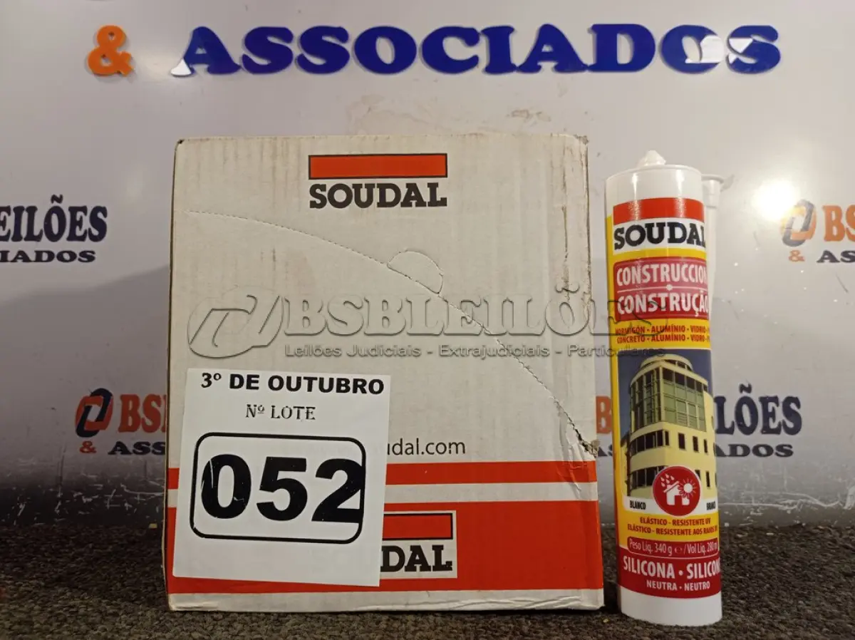 LOTE 052 - 12 TUBOS DE SILICONE NEUTRO PARA CONSTRUÇÃO COR BRANCO 340G. (NO ESTADO) ATENÇÃO! FAZER A VISITAÇÃO ANTES DE ARREMATAR, NÃO SABEMOS SE FUNCIONA. LEILÃO NÃO TEM GARANTIA E NEM DEVOLUÇÃO, SUJEITO A POSSÍVEIS AVARIAS VISÍVEIS/OCULTAS E/OU AUSÊNCIA DE COMPONENTES.