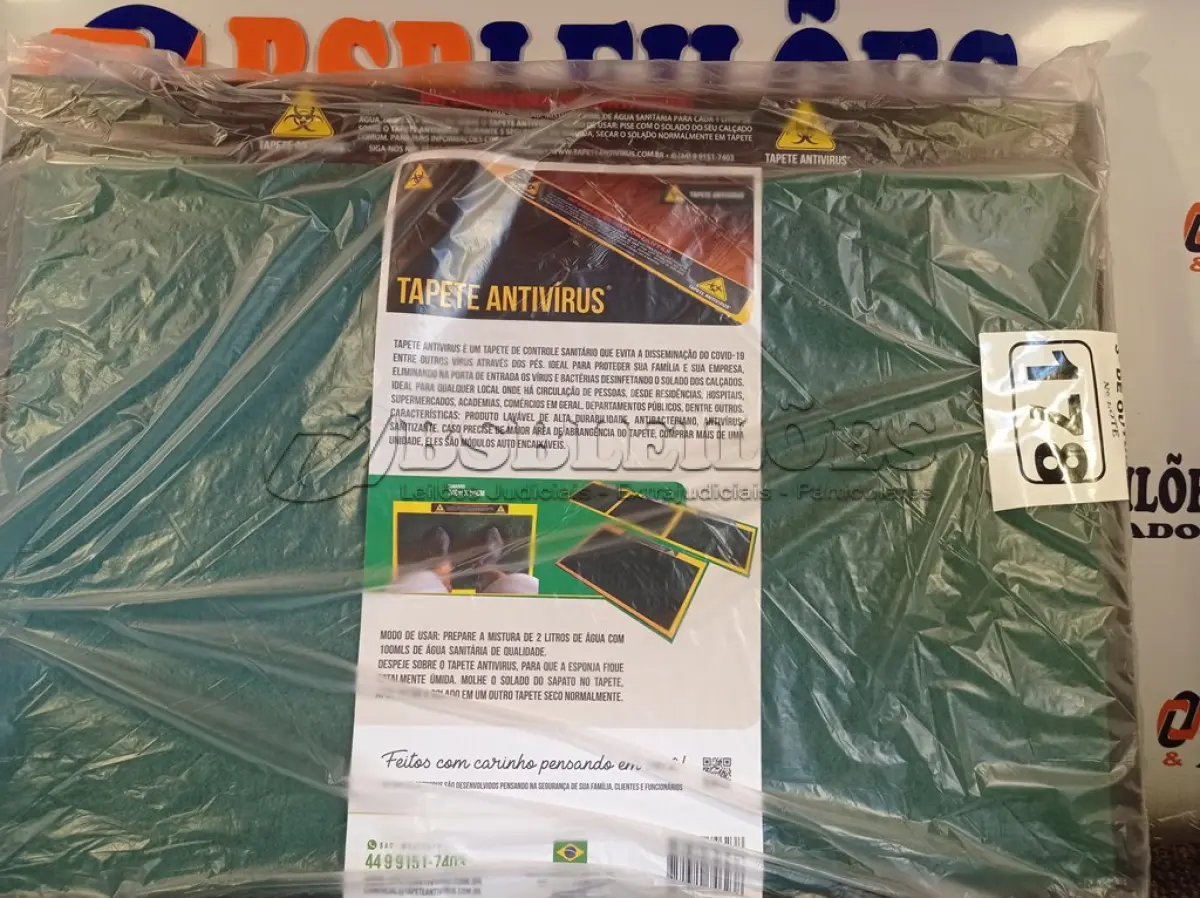 LOTE 178 - 02 TAPETES ANTIVÍRUS. (NO ESTADO) ATENÇÃO! FAZER A VISITAÇÃO ANTES DE ARREMATAR, NÃO SABEMOS SE FUNCIONA. LEILÃO NÃO TEM GARANTIA E NEM DEVOLUÇÃO, SUJEITO A POSSÍVEIS AVARIAS VISÍVEIS/OCULTAS E/OU AUSÊNCIA DE COMPONENTES.