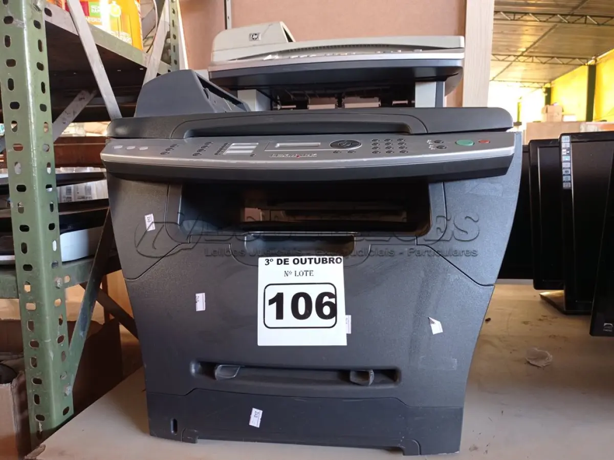LOTE 106 - 02 IMPRESSORAS MULTIFUNCIONAIS MARCAS E MODELOS DIVERSOS. (NO ESTADO) ATENÇÃO! FAZER A VISITAÇÃO ANTES DE ARREMATAR, NÃO SABEMOS SE FUNCIONA. LEILÃO NÃO TEM GARANTIA E NEM DEVOLUÇÃO, SUJEITO A POSSÍVEIS AVARIAS VISÍVEIS/OCULTAS E/OU AUSÊNCIA DE COMPONENTES.