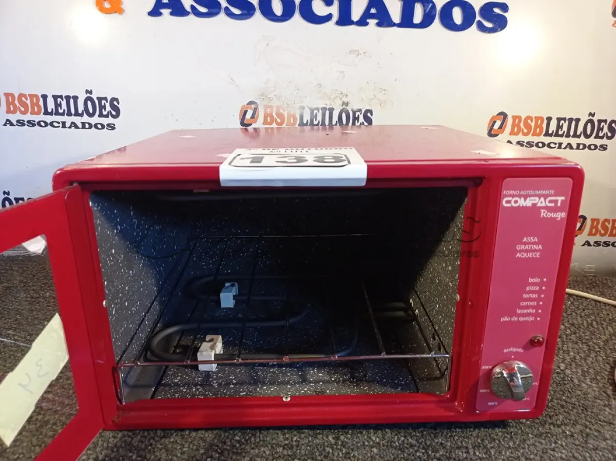 LOTE 138 - 01 FORNO ELÉTRICO MARCA FISCHER 220V. (NO ESTADO) ATENÇÃO! FAZER A VISITAÇÃO ANTES DE ARREMATAR, NÃO SABEMOS SE FUNCIONA. LEILÃO NÃO TEM GARANTIA E NEM DEVOLUÇÃO, SUJEITO A POSSÍVEIS AVARIAS VISÍVEIS/OCULTAS E/OU AUSÊNCIA DE COMPONENTES.