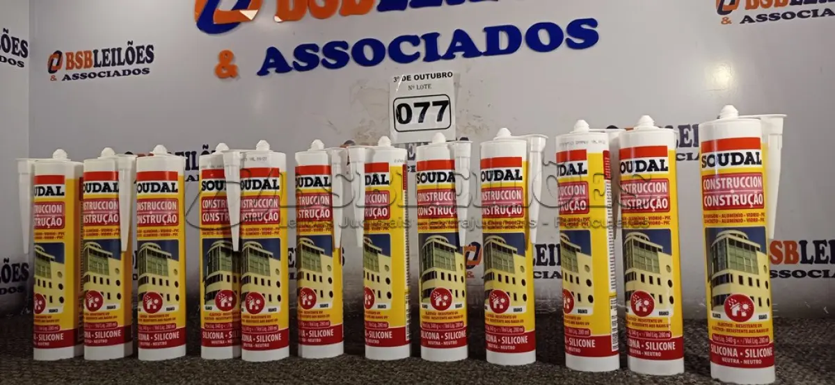 LOTE 077 - 12 TUBOS DE SILICONE NEUTRO PARA CONSTRUÇÃO COR BRANCO 340G. (NO ESTADO) ATENÇÃO! FAZER A VISITAÇÃO ANTES DE ARREMATAR, NÃO SABEMOS SE FUNCIONA. LEILÃO NÃO TEM GARANTIA E NEM DEVOLUÇÃO, SUJEITO A POSSÍVEIS AVARIAS VISÍVEIS/OCULTAS E/OU AUSÊNCIA DE COMPONENTES.
