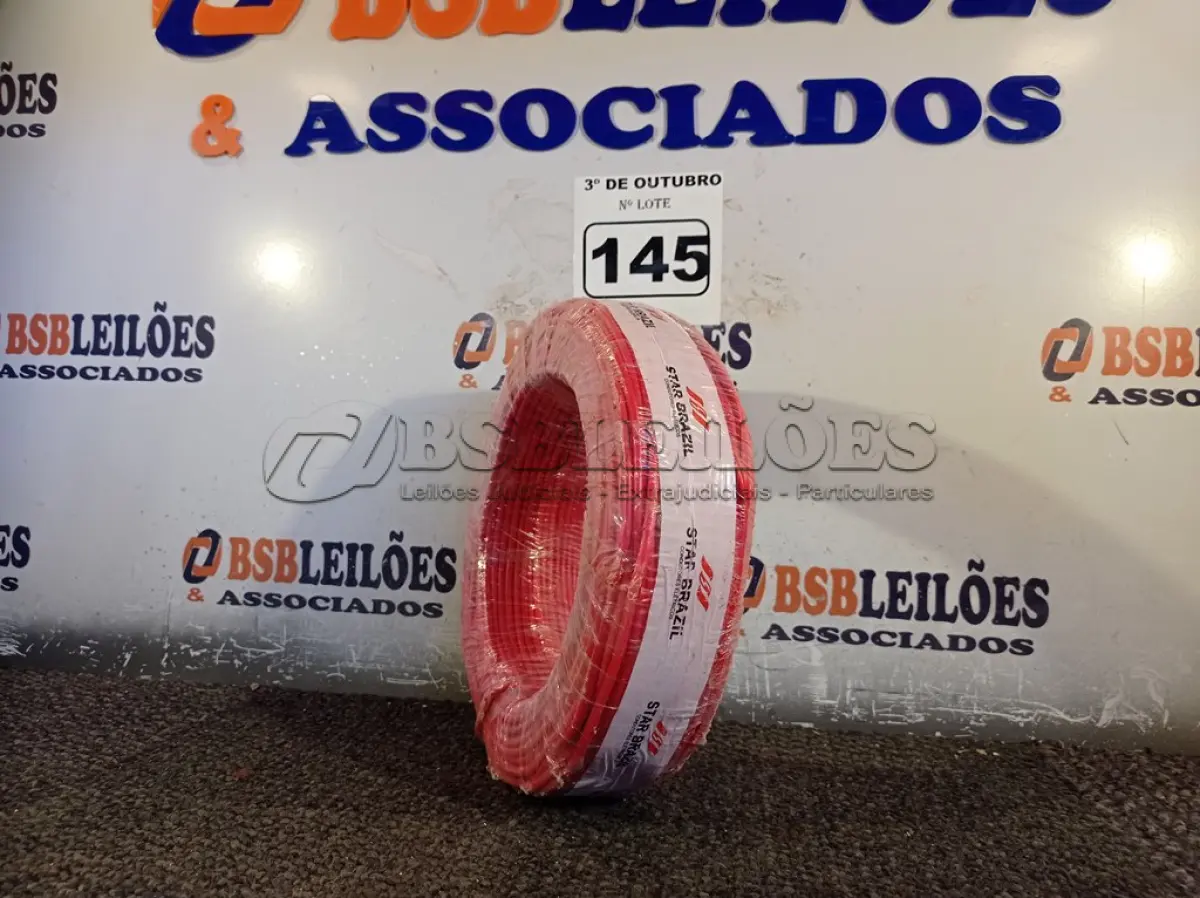 LOTE 145 - 01 ROLO DE CABO FLEXÍVEL 100M 1X 4MM NA COR VERMELHA(NOVO). (NO ESTADO) ATENÇÃO! FAZER A VISITAÇÃO ANTES DE ARREMATAR, NÃO SABEMOS SE FUNCIONA. LEILÃO NÃO TEM GARANTIA E NEM DEVOLUÇÃO, SUJEITO A POSSÍVEIS AVARIAS VISÍVEIS/OCULTAS E/OU AUSÊNCIA DE COMPONENTES.