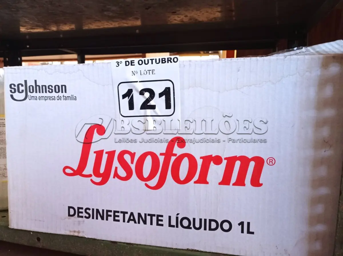 LOTE 121 - 12 LITROS DE LYSOFORM. (NO ESTADO) ATENÇÃO! FAZER A VISITAÇÃO ANTES DE ARREMATAR, NÃO SABEMOS SE FUNCIONA. LEILÃO NÃO TEM GARANTIA E NEM DEVOLUÇÃO, SUJEITO A POSSÍVEIS AVARIAS VISÍVEIS/OCULTAS E/OU AUSÊNCIA DE COMPONENTES.