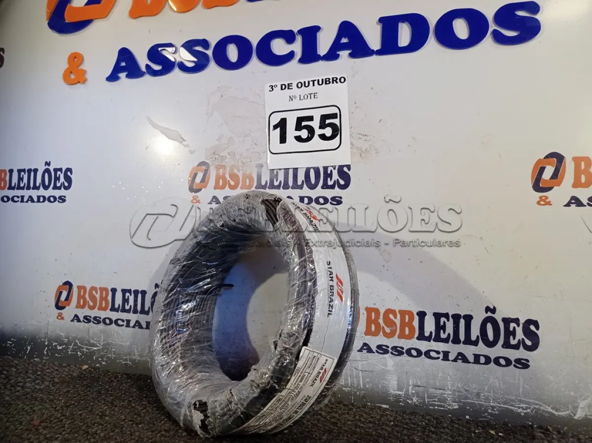 LOTE 155 - 01 ROLO DE CABO FLEXÍVEL 100M 1X 2,5MM NA COR PRETA(NOVO). (NO ESTADO) ATENÇÃO! FAZER A VISITAÇÃO ANTES DE ARREMATAR, NÃO SABEMOS SE FUNCIONA. LEILÃO NÃO TEM GARANTIA E NEM DEVOLUÇÃO, SUJEITO A POSSÍVEIS AVARIAS VISÍVEIS/OCULTAS E/OU AUSÊNCIA DE COMPONENTES.