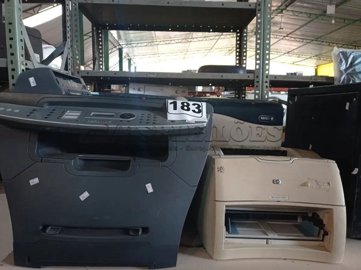 LOTE 183 - 04 IMPRESSORAS MARCAS E MODELOS DIVERSOS. (NO ESTADO) ATENÇÃO! FAZER A VISITAÇÃO ANTES DE ARREMATAR, NÃO SABEMOS SE FUNCIONA. LEILÃO NÃO TEM GARANTIA E NEM DEVOLUÇÃO, SUJEITO A POSSÍVEIS AVARIAS VISÍVEIS/OCULTAS E/OU AUSÊNCIA DE COMPONENTES.