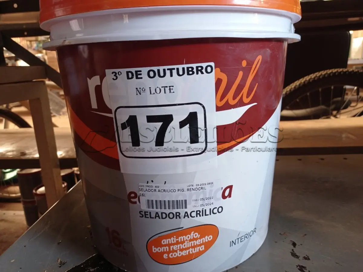 LOTE 171 - 01 BALDE DE SELADOR ACRÍLICO 16L. (NO ESTADO) ATENÇÃO! FAZER A VISITAÇÃO ANTES DE ARREMATAR, NÃO SABEMOS SE FUNCIONA. LEILÃO NÃO TEM GARANTIA E NEM DEVOLUÇÃO, SUJEITO A POSSÍVEIS AVARIAS VISÍVEIS/OCULTAS E/OU AUSÊNCIA DE COMPONENTES.