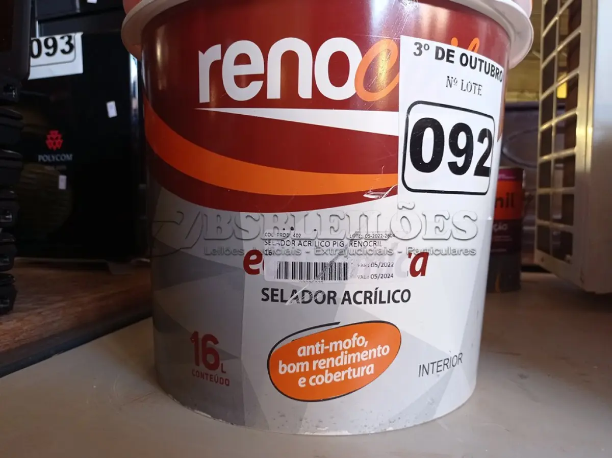 LOTE 092 - 01 BALDE DE SELADOR ACRÍLICO 16L. (NO ESTADO) ATENÇÃO! FAZER A VISITAÇÃO ANTES DE ARREMATAR, NÃO SABEMOS SE FUNCIONA. LEILÃO NÃO TEM GARANTIA E NEM DEVOLUÇÃO, SUJEITO A POSSÍVEIS AVARIAS VISÍVEIS/OCULTAS E/OU AUSÊNCIA DE COMPONENTES.