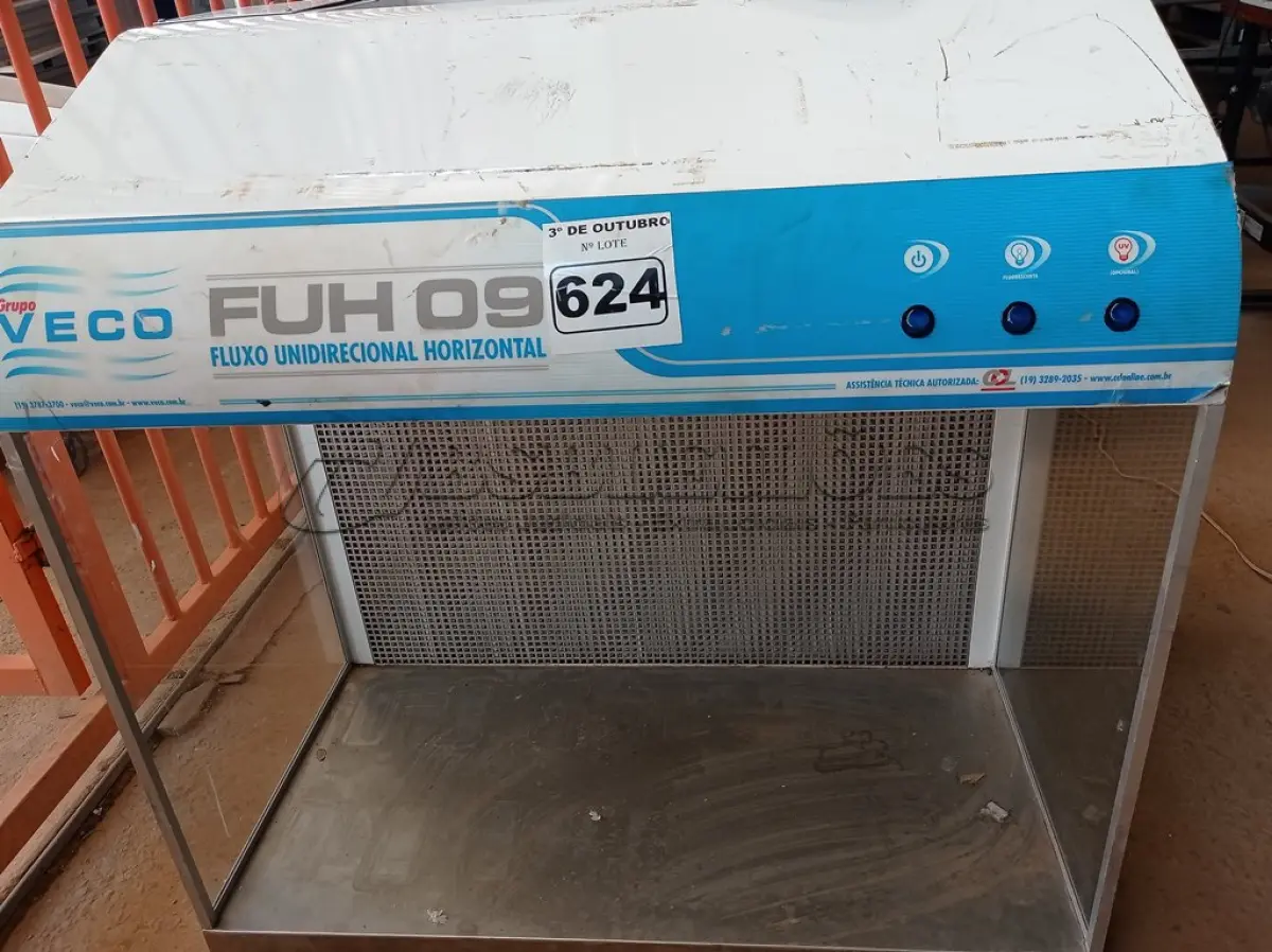 LOTE 624 - 01 CÂMARA DE FLUXO VECO FUH-09. (NO ESTADO) ATENÇÃO! FAZER A VISITAÇÃO ANTES DE ARREMATAR, NÃO SABEMOS SE FUNCIONA. LEILÃO NÃO TEM GARANTIA E NEM DEVOLUÇÃO, SUJEITO A POSSÍVEIS AVARIAS VISÍVEIS/OCULTAS E/OU AUSÊNCIA DE COMPONENTES.