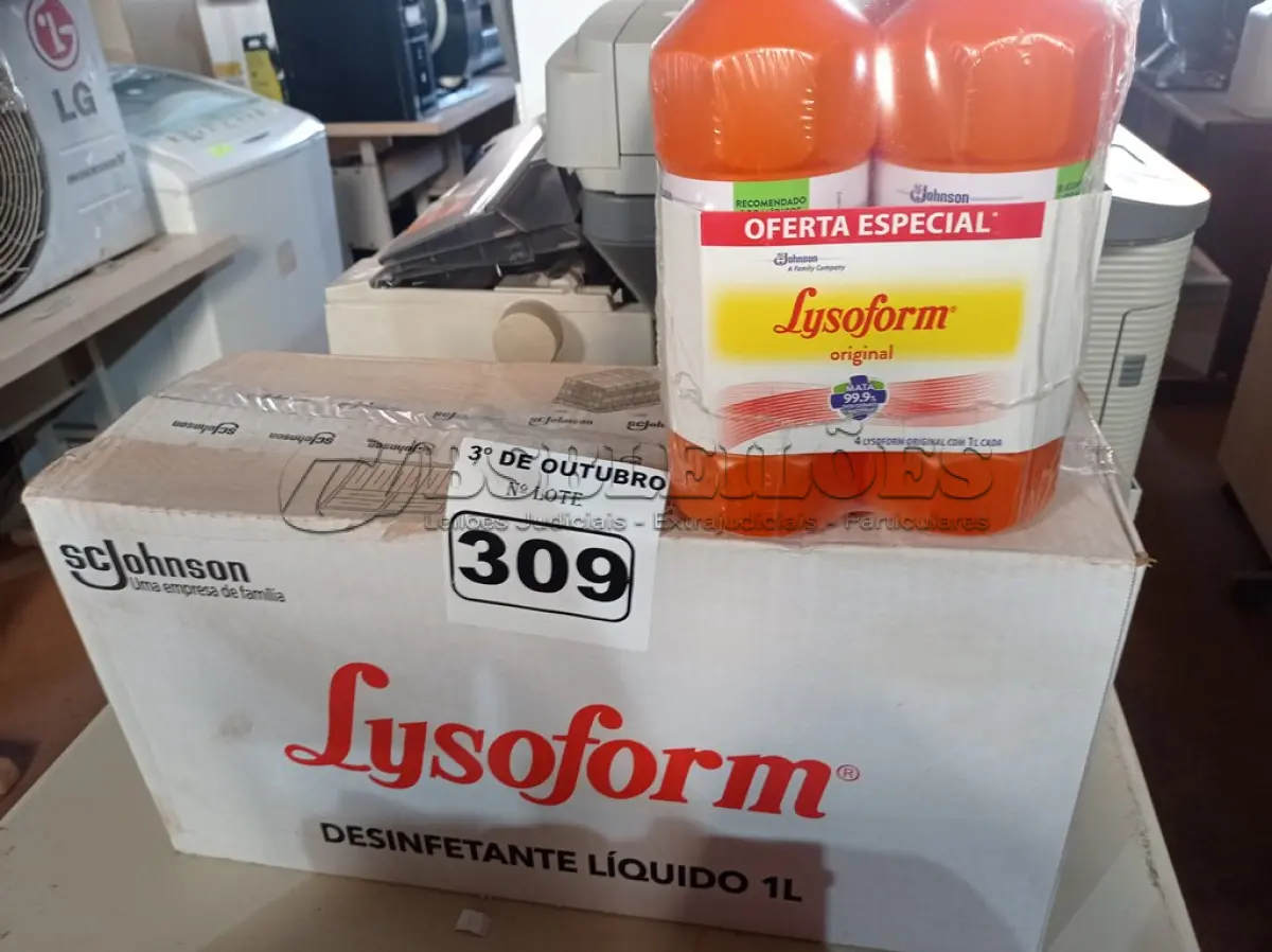 LOTE 309 - 12 LITROS DE LYSOFORM. (NO ESTADO) ATENÇÃO! FAZER A VISITAÇÃO ANTES DE ARREMATAR, NÃO SABEMOS SE FUNCIONA. LEILÃO NÃO TEM GARANTIA E NEM DEVOLUÇÃO, SUJEITO A POSSÍVEIS AVARIAS VISÍVEIS/OCULTAS E/OU AUSÊNCIA DE COMPONENTES.